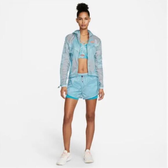 NWT Nike Icon Clash Tempo Blue  2-in-1 Mid-Rise Running Shorts Size Medium - Picture 2 of 7